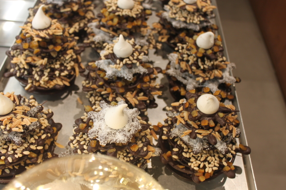 sapin chocolat aux fruits secs et fruits confits